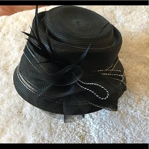 3/20 Fine Millinery hat black and silver